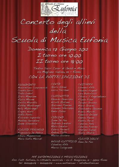 Concerto degli allievi della Scuola di Musica Eufonia A.S 2011-12