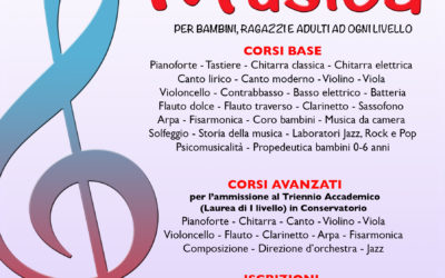 LUNEDI 9 SETTEMBRE 2019 RIAPRONO LE ISCRIZIONI AI CORSI DI MUSICA DI EUFONIA